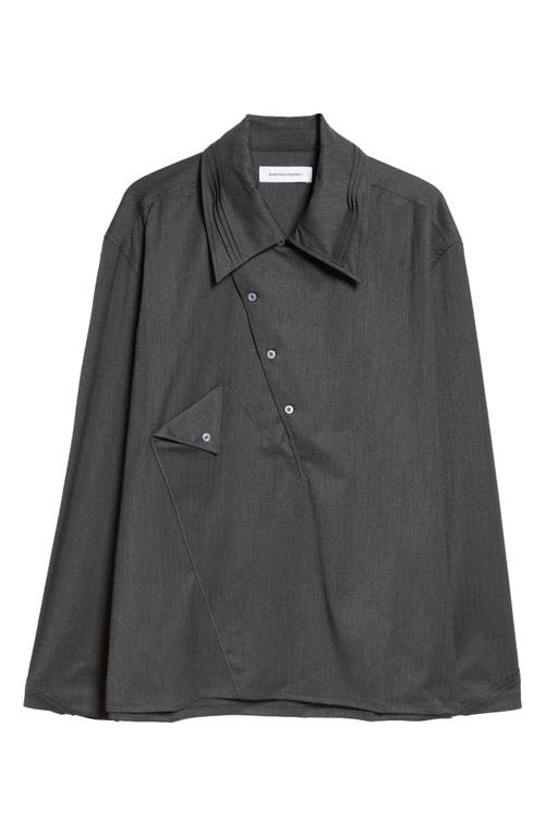 Shop Kiko Kostadinov Jarocka Overshirt In Charcoal