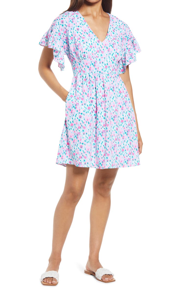 LILLY PULITZER<SUP>®</SUP> Blaire Fit & Flare Dress, Main, color, MULTI HOTTIE DOTTIE