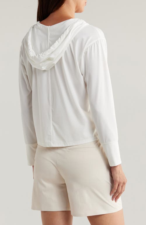 Shop Rhone Serene Stretch Nylon Hoodie In Snow White