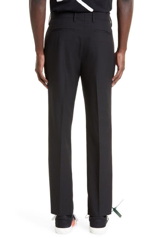 Off-white Corp Skinny Virgin Wool Pants In Black/white