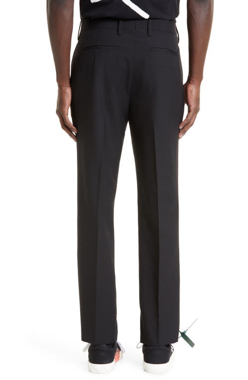 Shop Off-white Corp Skinny Virgin Wool Pants In Black/white