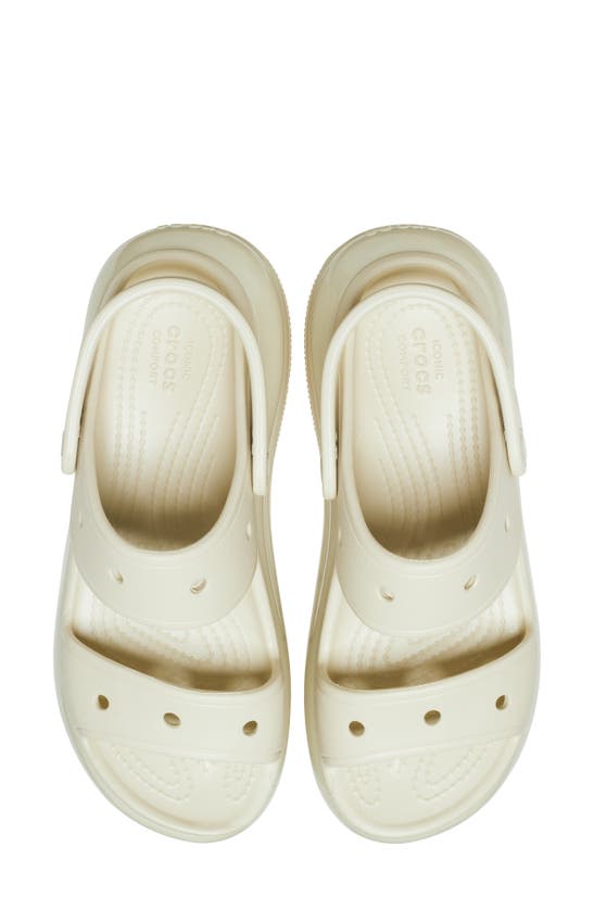 Shop Crocs Classic Mega Crush Water Resistant Platform Sandal In Bone