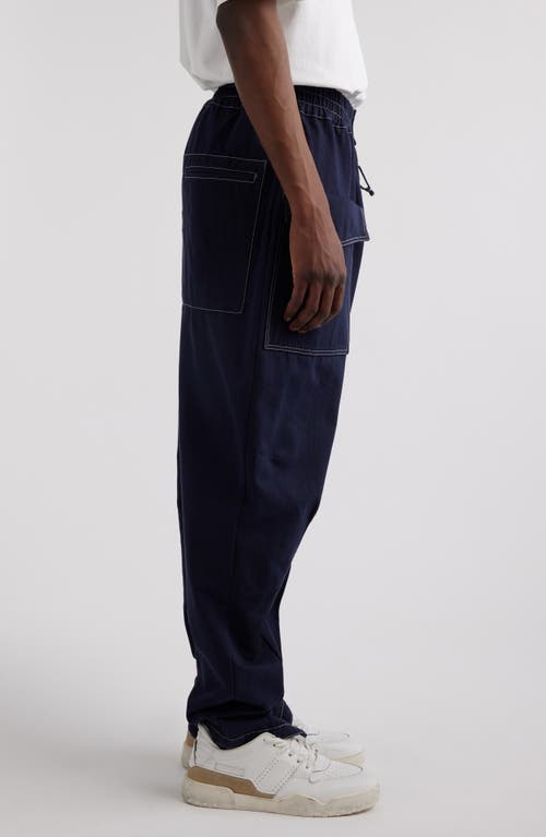 Shop Isabel Marant Tilseno Zip Hem Cotton Pants In Midnight