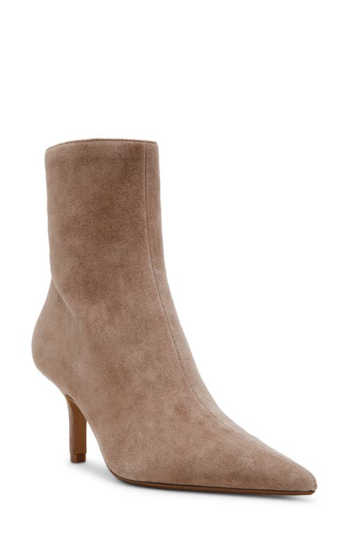 Shop Steve Madden Alston Pointed Toe Bootie In Taupe Suede