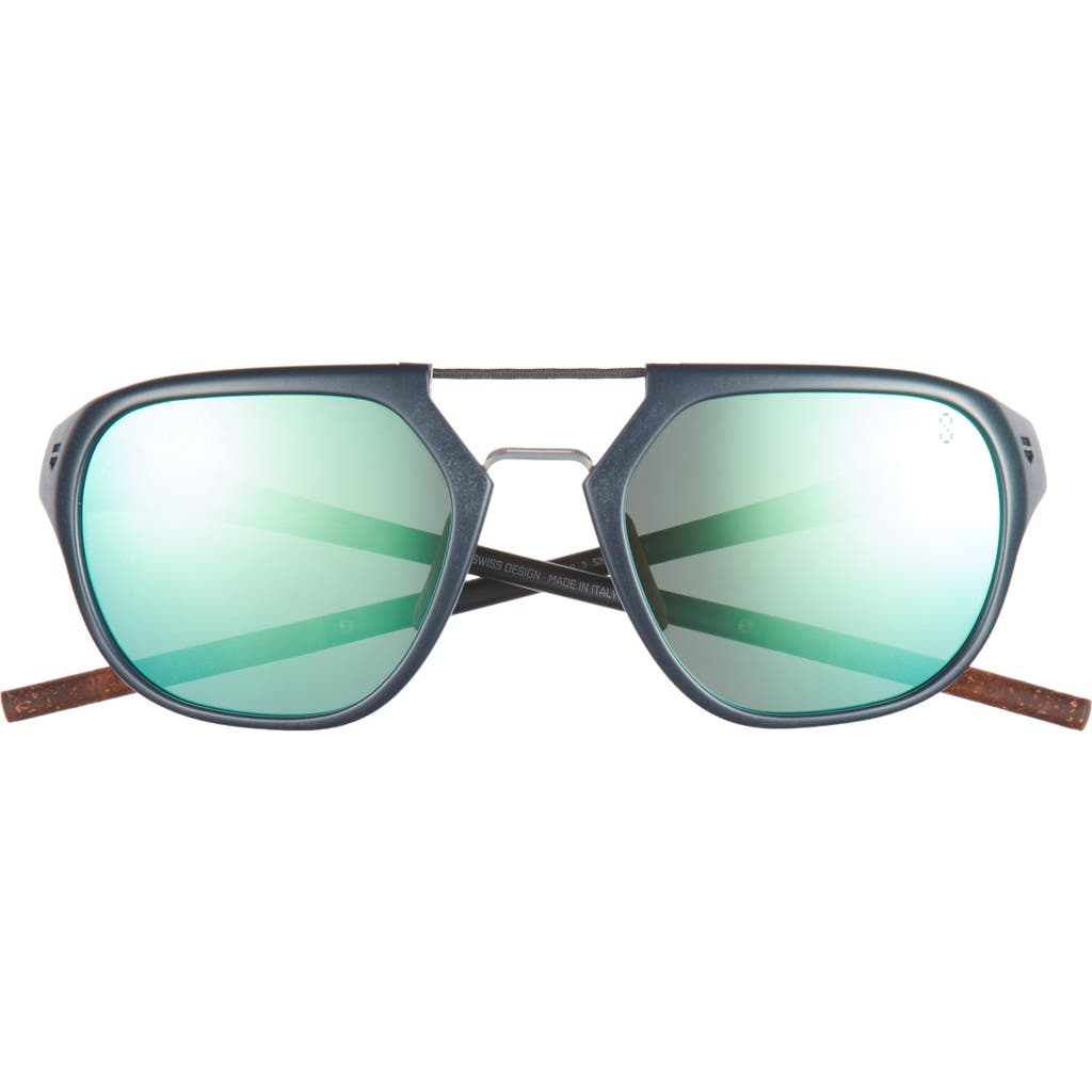 Tag Heuer Line 53mm Polarized Pilot Sunglasses In Matte Blue/green Polarized
