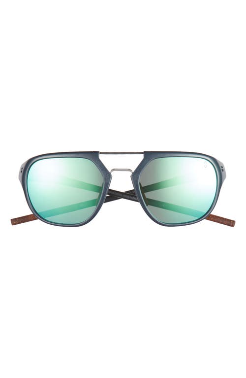 Line 53mm Polarized Pilot Sunglasses in Matte Blue /Green Polarized