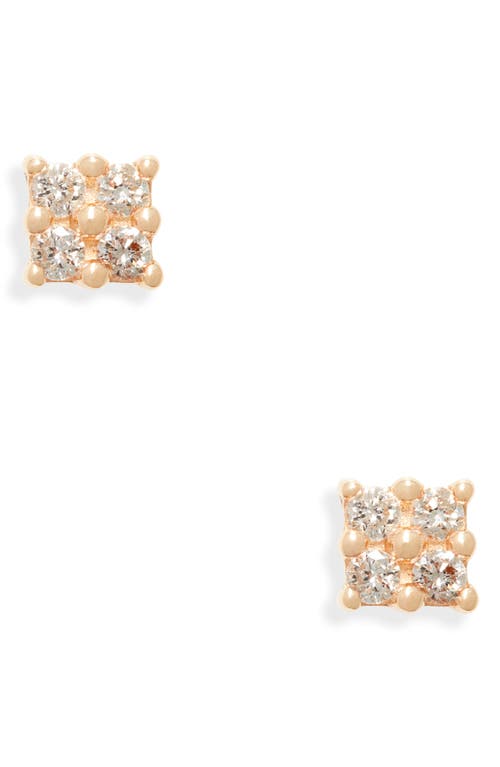 Dana Rebecca Designs Mini Diamond Square Stud Earrings in Gold at Nordstrom