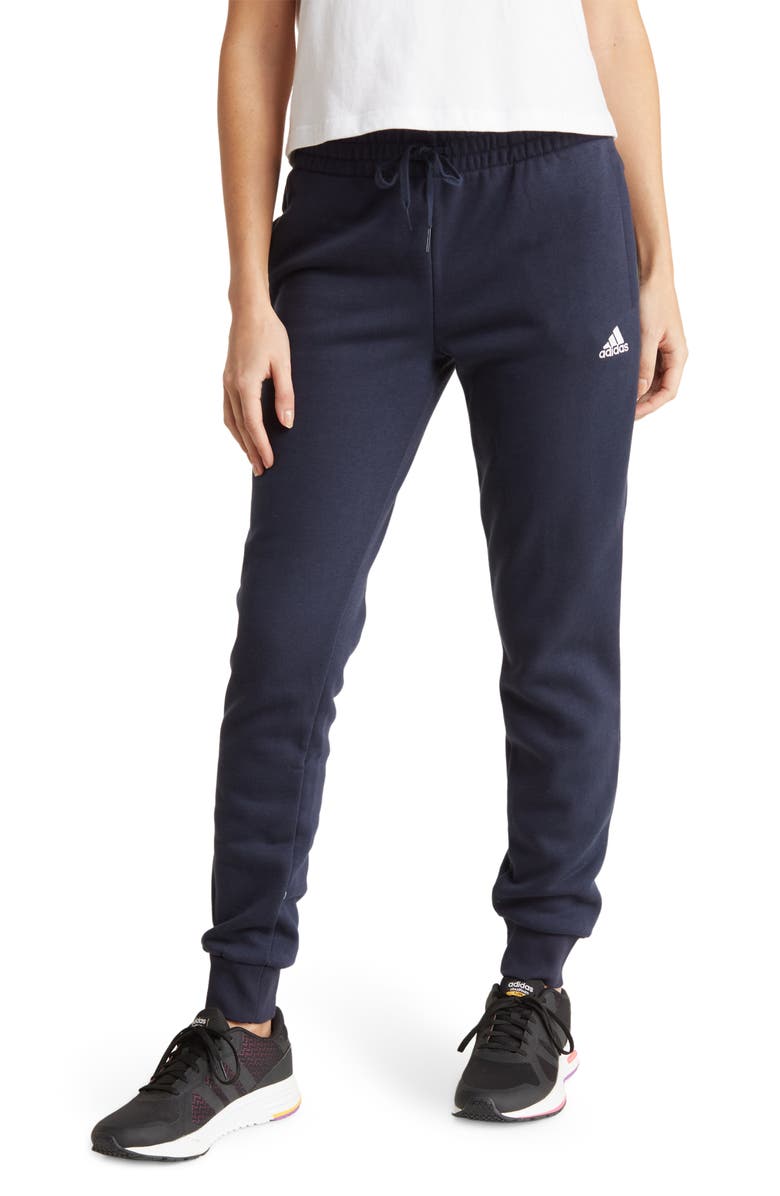 ADIDAS Embroidered Jogger Pants, Main, color, LEGEND INK/ WHITE