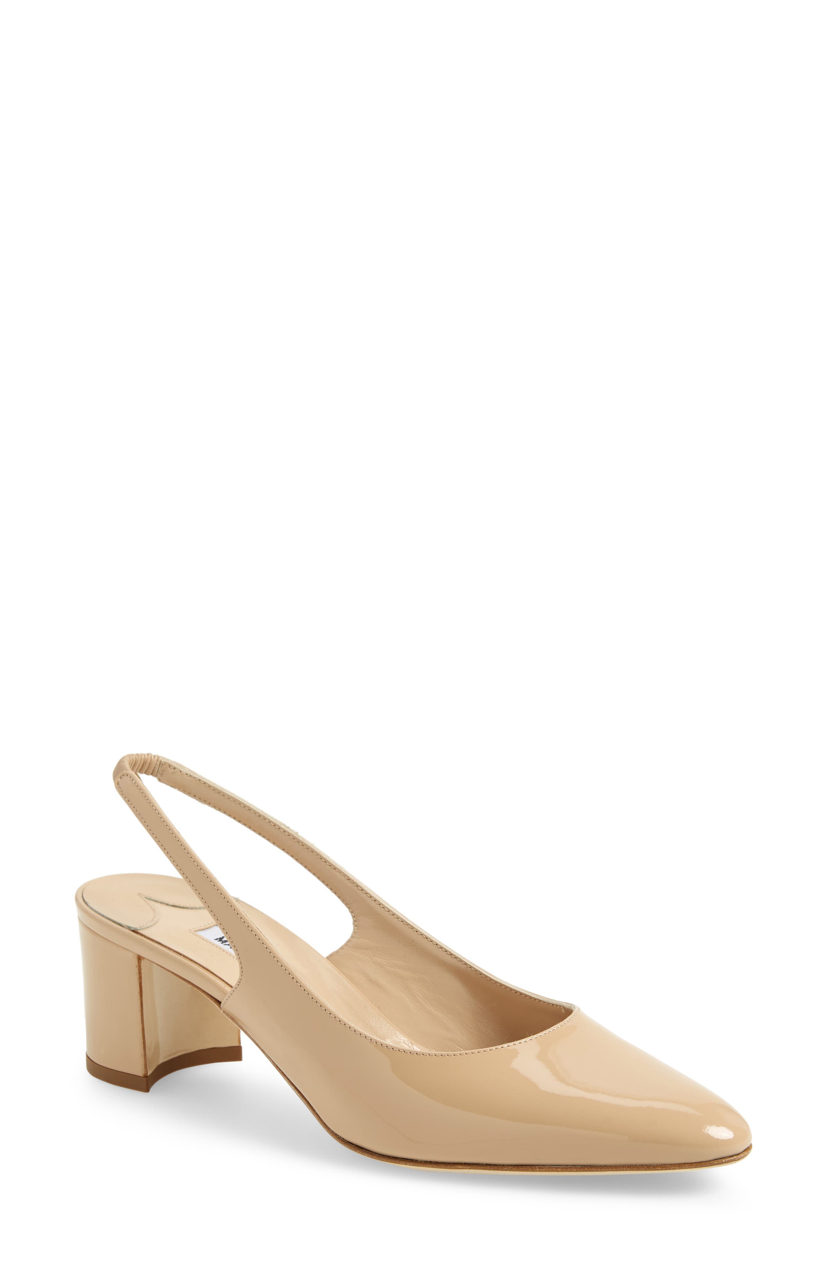 Manolo Blahnik Allurasa Slingback Pump, Beige