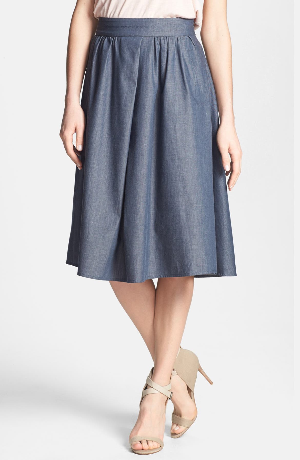Adrianna Papell Pleated Cotton Skirt | Nordstrom