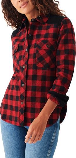 Belle Donne - Women Button Up Shirt Plaid Red Blue Shirts Check Flannel  Shirt at  Women’s Clothing store