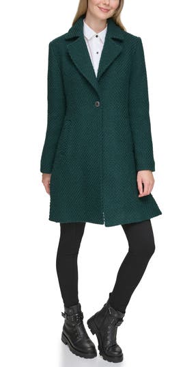 Bouclé button 2025 front coat topshop