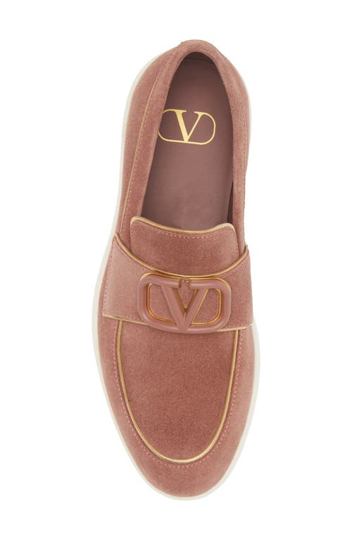 Shop Valentino Garavani Leisure Flows Loafer In Brownish Orange/antique Brass