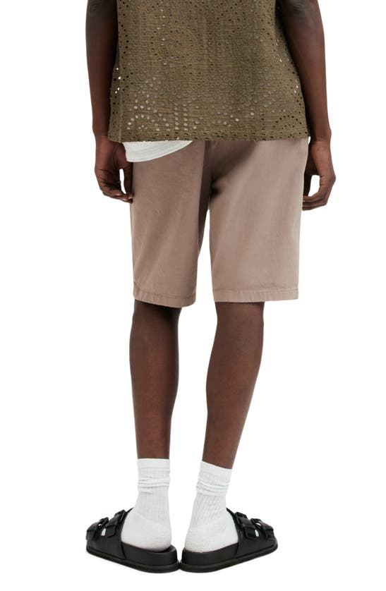 Shop Allsaints Troy Stretch Twill Shorts In Chestnut Brown