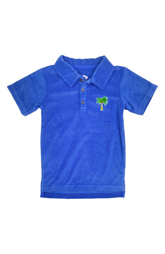 Shop Appaman Kids' Fairbanks Terry Polo In Surf The Web
