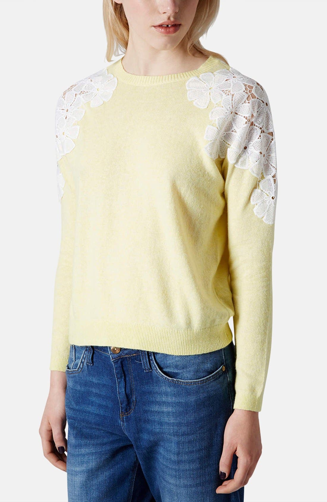 Embroidered Shoulder Knit Sweater Nordstrom