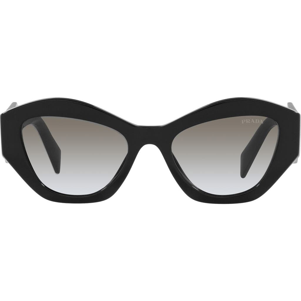 Prada 55mm Gradient Cat Eye Sunglasses In Black/grey Gradient