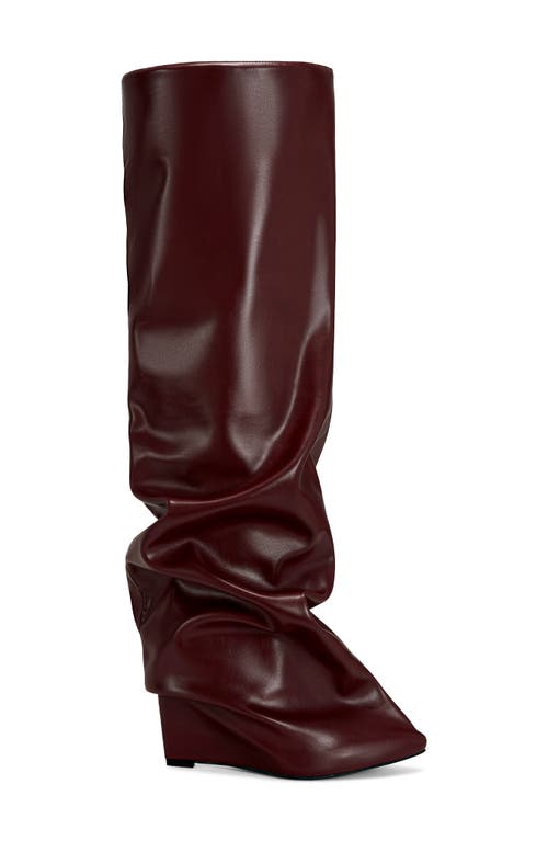 Shop Azalea Wang Teuila Over The Knee Slouch Boot In Burgundy