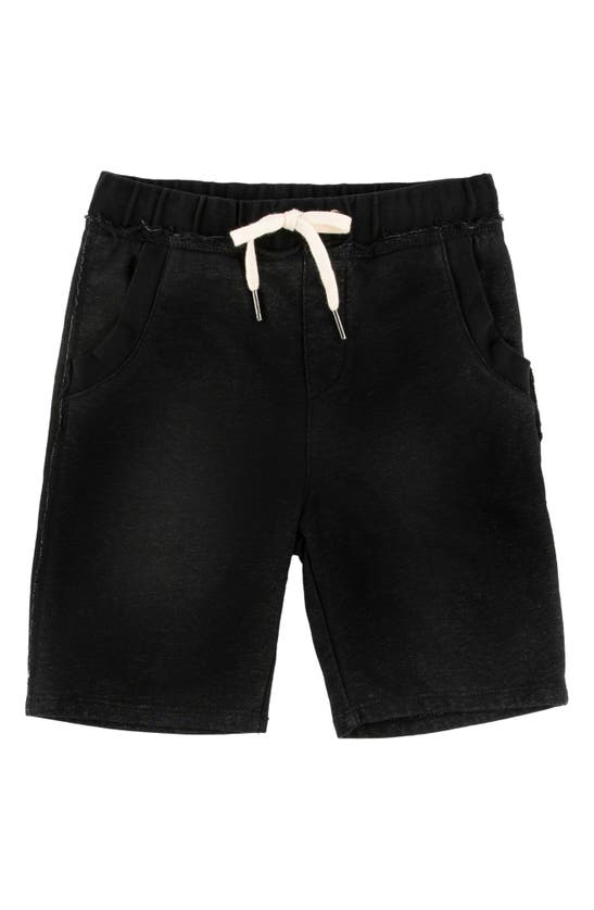 Shop Miki Miette Kids' Rusty French Terry Shorts In Black
