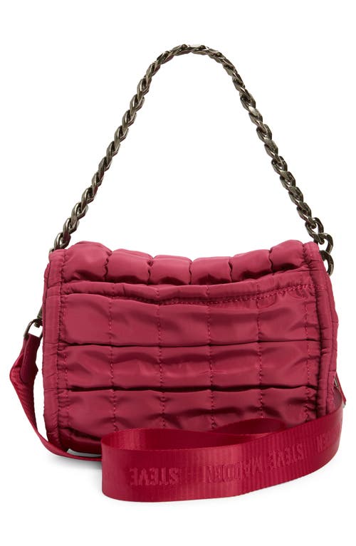 Steve Madden Bylon Quilted Crossbody Bag In Dark Fuchsia