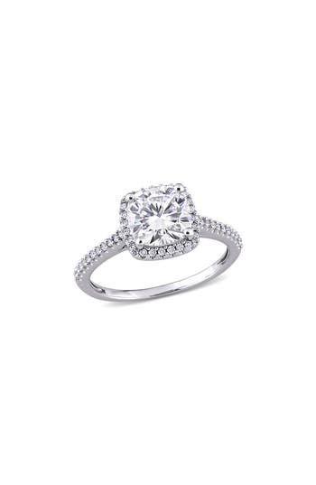 Delmar Cushion Cut Lab-created Moissanite Ring In Silver
