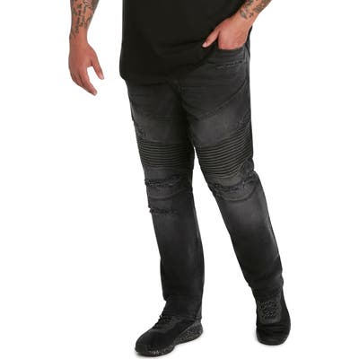 Mvp Collections Straight Leg Distressed Biker Jeans