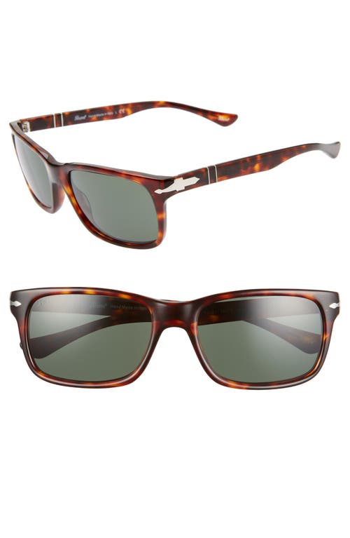 Persol 58mm Rectangle Sunglasses In Havana/black Solid