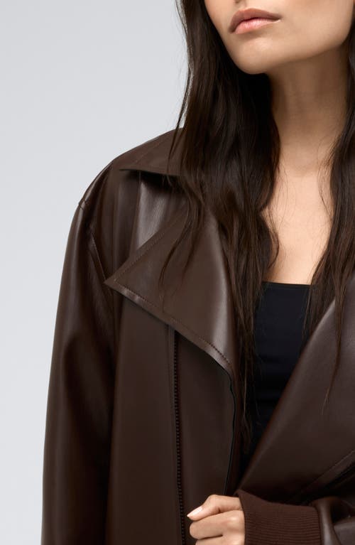 KENNETH COLE KENNETH COLE OVERSIZE FAUX LEATHER JACKET