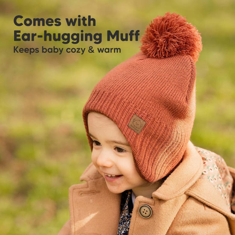 Shop Keababies Muff Knitted Beanie In Clay