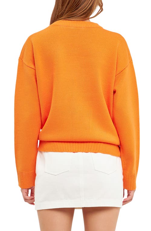 English Factory Weekday Motif Sweater In Orange/red