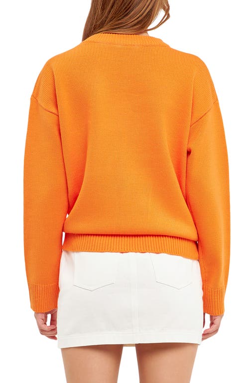 Shop English Factory Weekday Motif Sweater In Orange/red