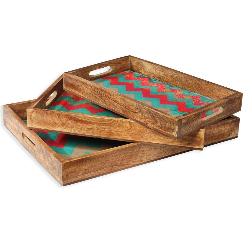 Tiramisu Sunshine Springs 3-piece Decorative Trays In Blue/red