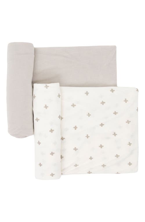 little unicorn 2-Pack Knit Swaddle in Grey Cross at Nordstrom