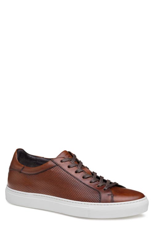 Johnston & Murphy Jake Perforated Lace to Toe Water Resistant Sneaker in Brown