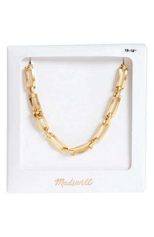 Madewell Rectangular Chain Necklace Gift Box in Vintage Gold