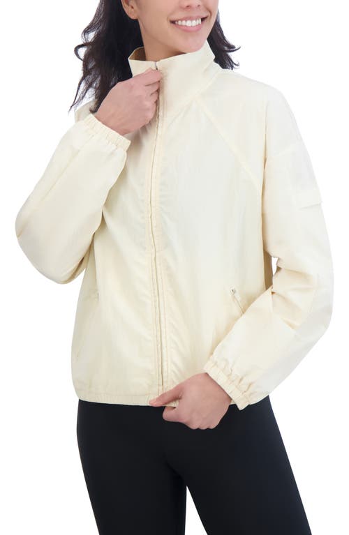 Shop Sage Collective Sage Collective Lightweight Lustre Woven Jacket In Alabaster Gem