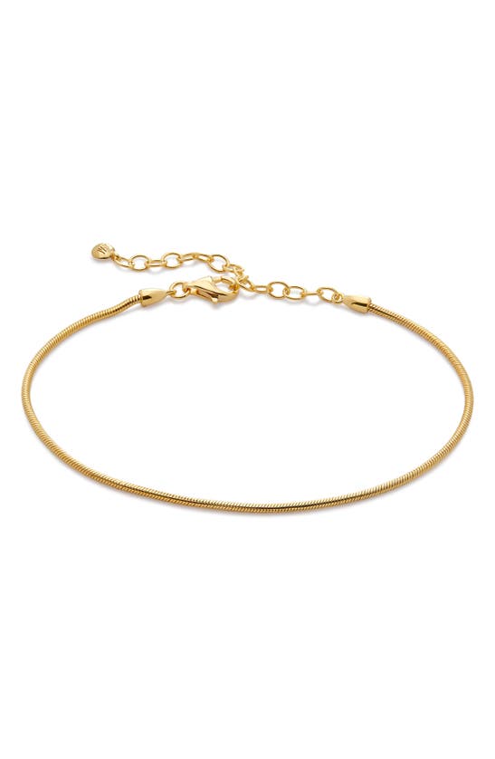 Shop Monica Vinader Thin Snake Chain Bracelet In 18ct Gold Vermeil