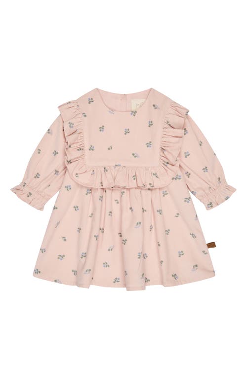 MORI Floral Print Organic Cotton Corduroy Dress in Pink And Floral 