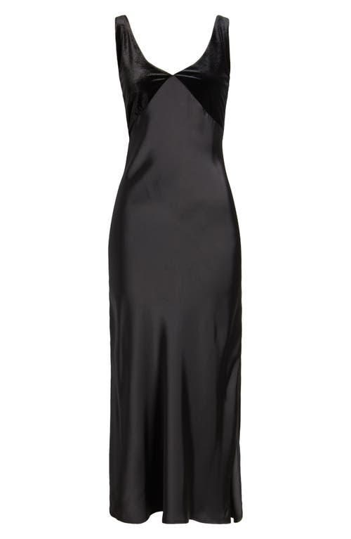 SAM EDELMAN SAM EDELMAN SATIN & VELVET MAXI DRESS