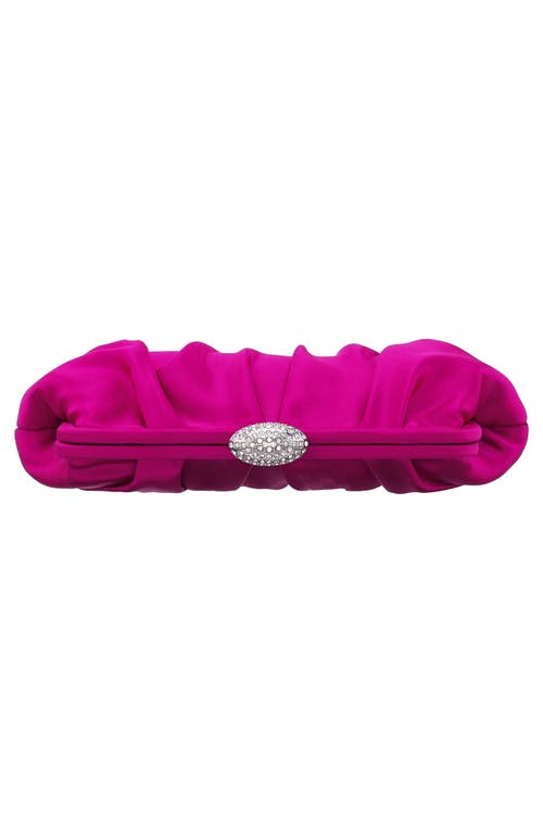 Shop Nina Concord Pleated Satin Frame Clutch In Parfait Pink