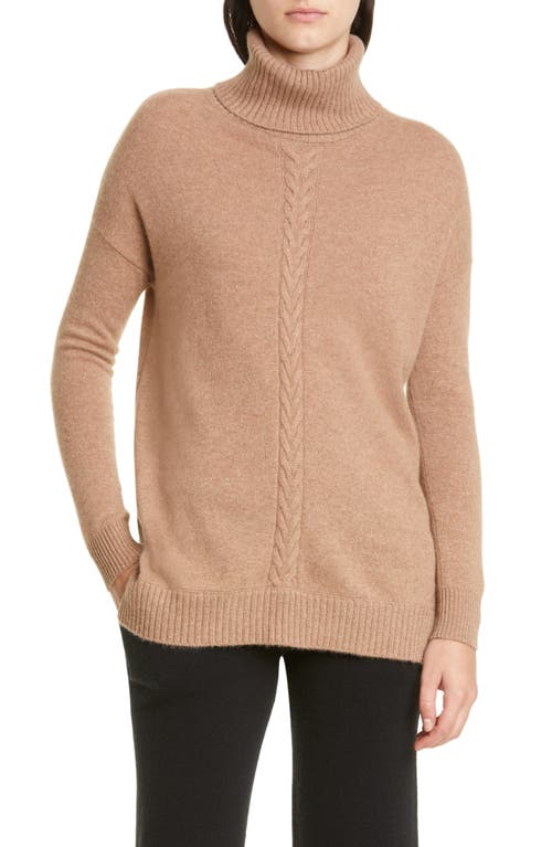 Misook Turtleneck Cashmere Sweater in Camel