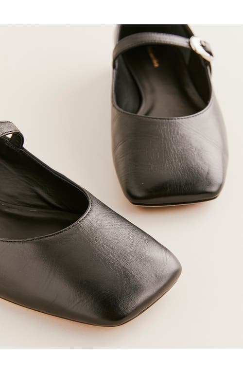 Reformation Melissa Mary Jane Flat In Black Leather