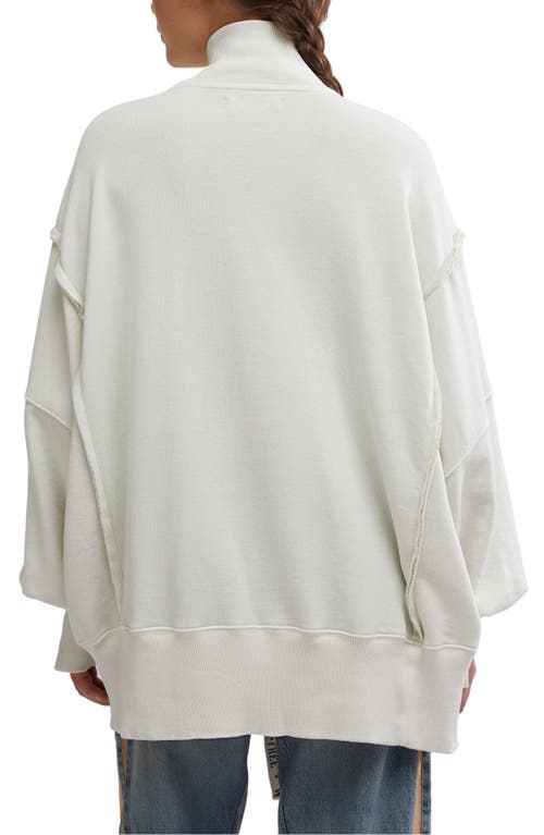 Shop Free People Camden Oversize Henley In Grey Opal