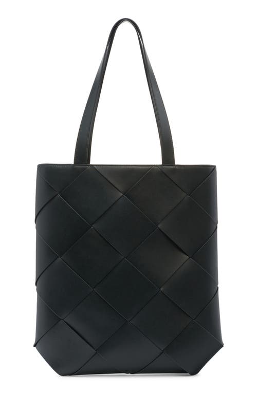 Shop Bottega Veneta Small Cassette Intrecciato Leather North/south Tote In Dark Green/silver