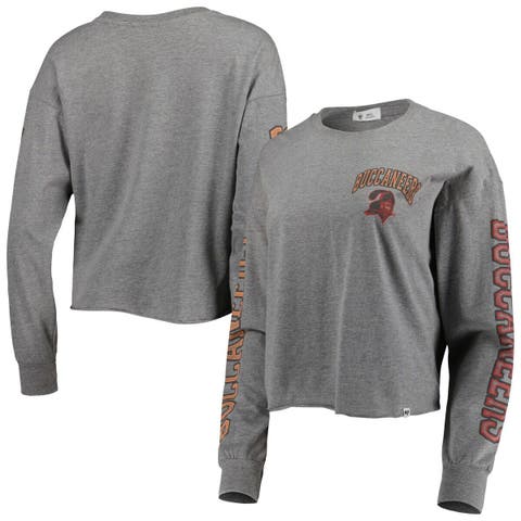 Women's Buffalo Bills '47 Heathered Gray Ultra Max Parkway Long Sleeve  Cropped T-Shirt