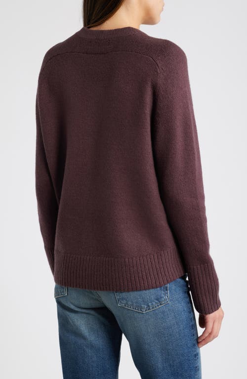 Shop Treasure & Bond Crewneck Raglan Cotton Blend Sweater In Burgundy Fudge