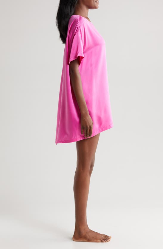 Shop Lunya Oversize Silk Sleepshirt In Caffeinated Pink