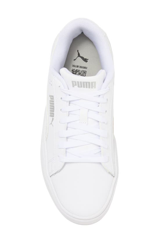 Shop Puma Smash Platform V3 Imprint Sneaker In White- Silver