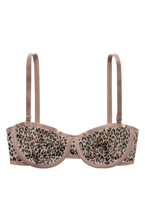 Cuup The Balconette Mesh Underwire Bra In Leopard