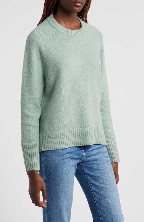 Shop Treasure & Bond Crewneck Raglan Cotton Blend Sweater In Green Shore